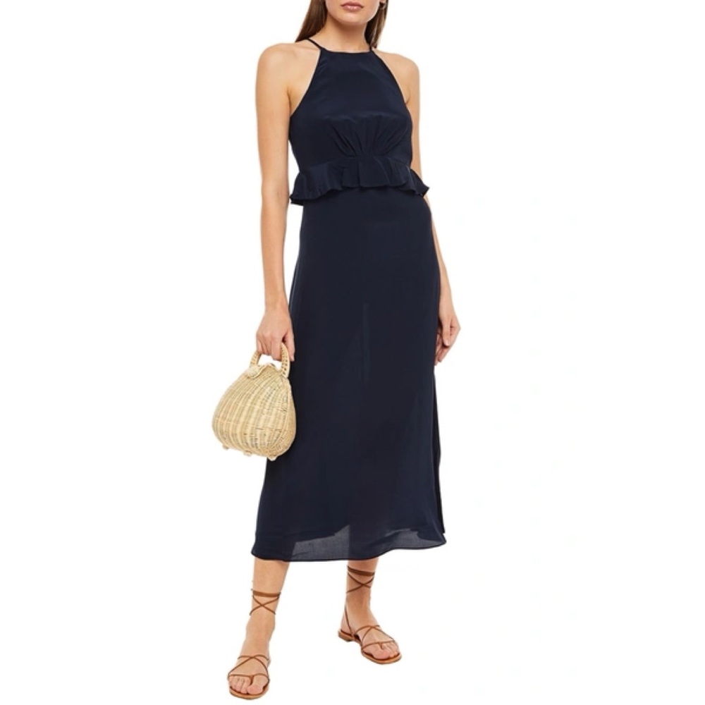 Zimmermann Flounce Picnic Dress 100% Silk Sleeveless Cocktail Events Navy Sz 2 - Picture 12 of 12